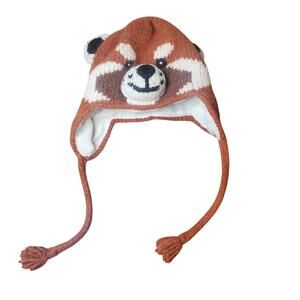 Vive Bien Arts Of Equador Toddler Panda Fleece Lined Wool Handmade Winter Hat